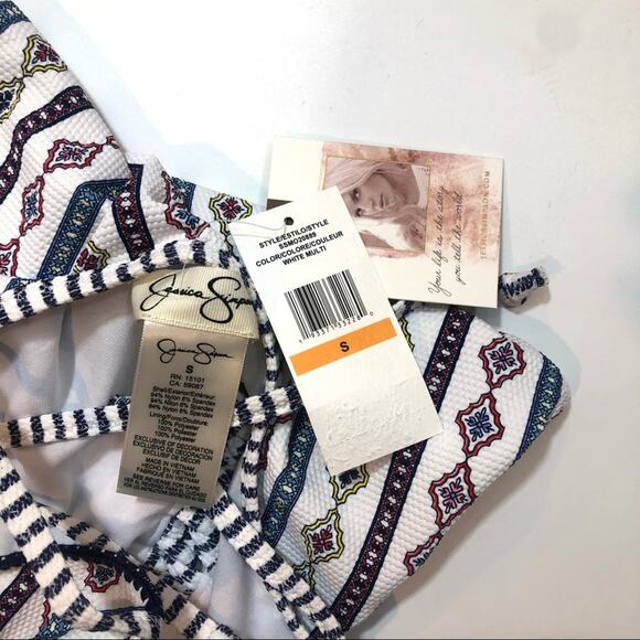 Jessica Simpson Moroccan Stripe One-Piece Swimsuit - Picture 2 of 6